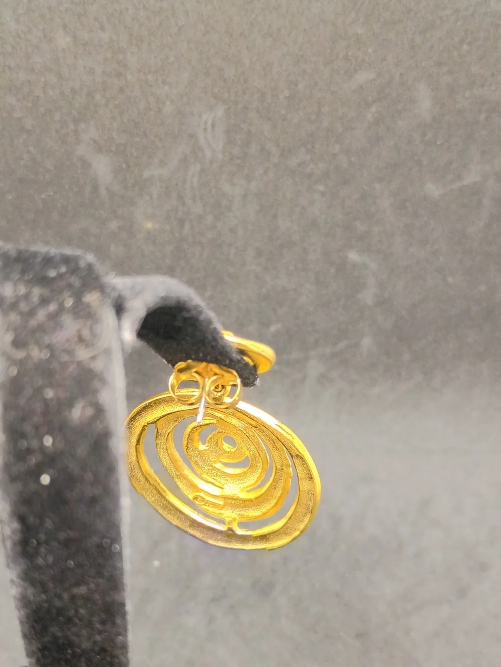 Polished Gold Tone Spiral Drop Earrings for Women